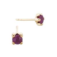 14K 4 Prong Setting Ruby Solitaire Stud Earring