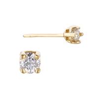 14K Diamond 4 Prong Double Wire Setting Stud Earring