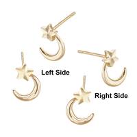 14K Moon And Star Stud Earring (Left And Right Side)