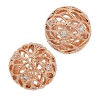 Rose Gold Vermeil CZ Ball Filigree Bead