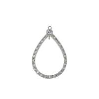 Rhodium Silver Cubic Zirconia Pear Shape Charm