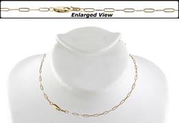 14K Ready to Wear 2.0mm Flat Elongated Chain Necklace With Lobster Clasp