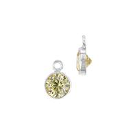 Sterling SIlver Topaz Cubic Zirconia Bezel Set Charm