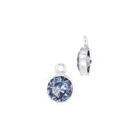 Sterling Silver Light Sapphire Cubic Zirconia Bezel Set Charm