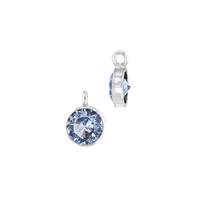 Sterling Silver Light Sapphire Cubic Zirconia Bezel Set Charm