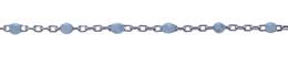 Sterling Silver Rhodium Flat Oval Cable Satellite Chain With Sky Blue Enamel Bea