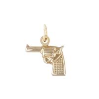 14K Handgun Revolver Charm