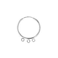 Sterling Silver 17mm Endless Hoop Earring With 3 Rings