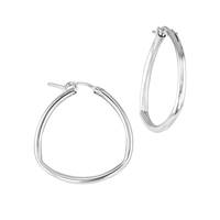 Sterling Silver 29mm Triangular Hoop Earring