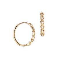 14K DIAMOND OVAL HUGGIE EARRING