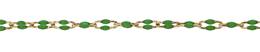 Gold Filled Paper Clip Chain With Green Enamel