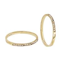 14K Diamond Stacking Ring In Pave Setting