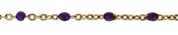 Gold Filled Flat Oval Satellite Chain With Dark Amethyst Enamel Bead