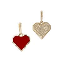 14K Red Enamel Heart Charm