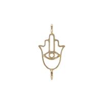 14K Gold Hamsa Connector