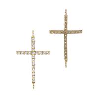 14K Cubic Zirconia Cross Connector