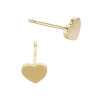 14K Heart Shape Stud Earring