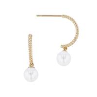 14K Rope Earwire With 5mm Fresh Water Pearl