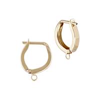 14K U-Leverback Earring With Open Ring