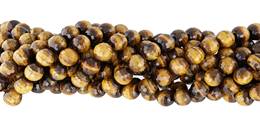 Tiger Eye Bead Ball Shape Faceted Gemstone GR-AB