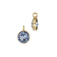 Gold Filled Light Sapphire Cubic Zirconia Bezel Set Charm