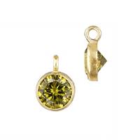 Gold Filled Peridot Cubic Zirconia Bezel Set Charm