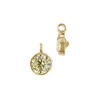 Gold Filled Topaz Cubic Zirconia Bezel Set Charm