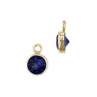 Gold Filled Sapphire Cubic Zieconia Bezel Set Charm