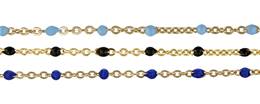 Gold Filled Flat Oval Cable Chain With Enamel