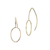 Gold Filled Marquee Earwire With Oval Ring Earring