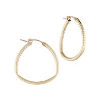 Gold Filled 29mm Textured Triangular Hoop earring