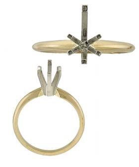 14K Pear 6 Prongs Solitaire Rings