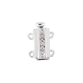 14kw 1.5pts 2 strands diamond accent bar clasp