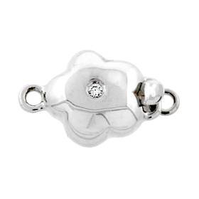 14kw 8mm diamond accent flower clasp