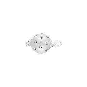 sterling silver 6mm rhinestone satin ball clasp