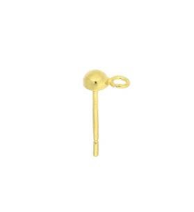 vermeil 3mm half round ball earring with loop