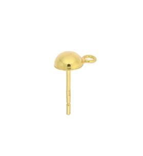 vermeil 5mm half round ball earring with loop