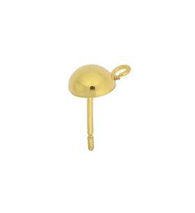 vermeil 6mm half round ball earring with loop