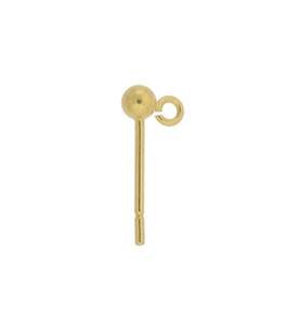 vermeil 3mm ball earring with loop