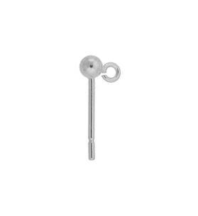 ss 3mm ball earring with open ring