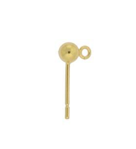 vermeil 4mm ball earring with loop