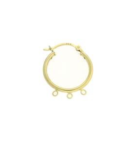 vermeil 20mm hoop earring with three loop