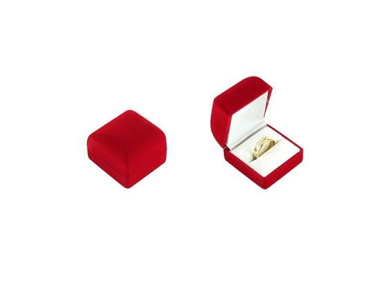 red soft flocked velour box