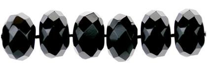 8mm roundel faceted black agate bead