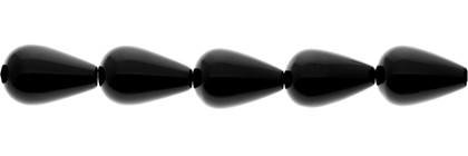 12x20mm drop drill through black agate bead