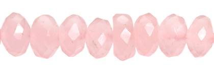 8mm roundel faceted rose quartz bead