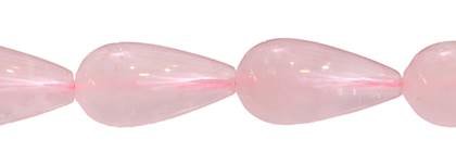 12x20mm drop drill through rose quartz bead