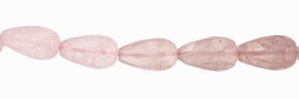 12x20mm drop faceted drill through rose quartz bead