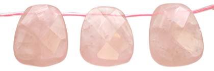 22x30mm ladder faceted top drill rose quartz bead