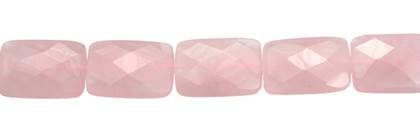 18x25mm rectangle faceted rose quartz bead